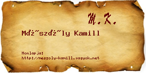 Mészöly Kamill névjegykártya